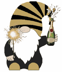 new years eve gnomes animated sticker