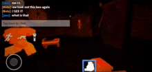a screenshot of a video game that says tap here to chat on it