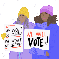 We Wont Be Scared We Wont Be Stopped Sticker - We Wont Be Scared We Wont Be Stopped We Will Vote Stickers