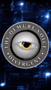 a logo for the demure voice divergent