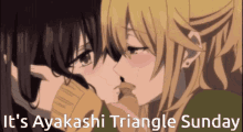 Ayakashi Triangle Girls Kissing GIF - Ayakashi Triangle Girls Kissing Anime Sunday GIFs