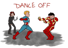 Iron Man Dance Off GIF - Iron Man Dance Off Captain America GIFs