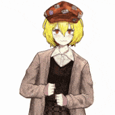 a drawing of a girl wearing a hat that has the word mic on it
