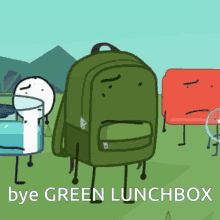 Bye Green Lunchbox Hfjone GIF - Bye Green Lunchbox Hfjone GIFs