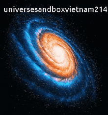a picture of a spiral galaxy with the words universeandboxvietnam214 underneath it