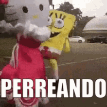 Bob Esponja Y Hello Kitty Perreando GIF - Perrear Perrea Perreando GIFs