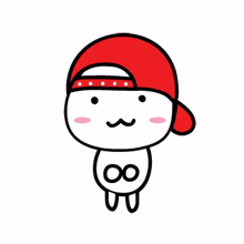 hiphop red boy character cap