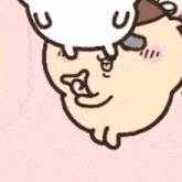 a cartoon drawing of a pom pom bear with a hat and a crown on its head .