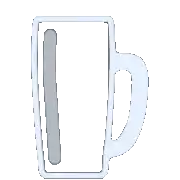 a glass of beer with foam on top and a handle