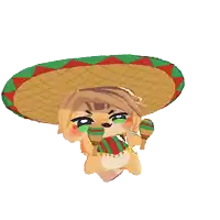 a drawing of a person wearing a sombrero