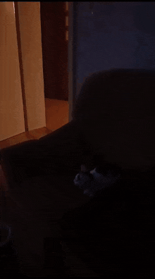 a blurry picture of a room with a tv and a window