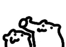 a black and white drawing of two animals standing next to each other .