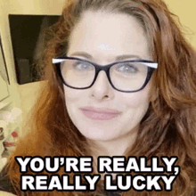 Youre Really Really Lucky Debra Messing GIF - Youre Really Really Lucky Debra Messing Cameo GIFs