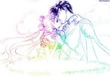 sailor moon princess serenity prince endymion kiss couple