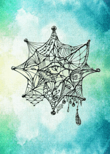 a drawing of a spider web with the year 2015 on the bottom left