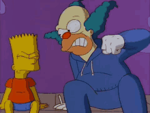krusty the clown the simpsons bart punch me in the face