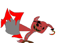 a cartoon drawing of a pirate fox with a hook