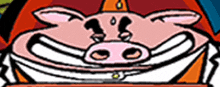 a cartoon of a pig with a hat on