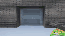 a person holding a gun in front of a brick building