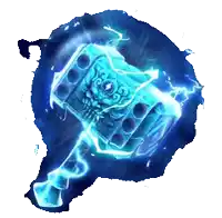 a picture of a hammer with a skull on it