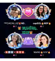 a group of people are playing a video game called familia ndf