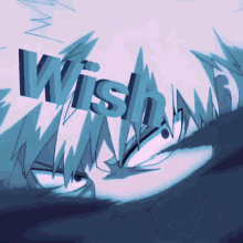 a drawing of a person with the word wish written on it