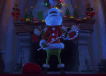 Santa Claus Candy Cane GIF - Santa Claus Candy Cane Light Up GIFs