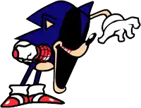 a cartoon drawing of a sonic the hedgehog with a big mouth