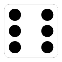 three black circles on a white background with a border