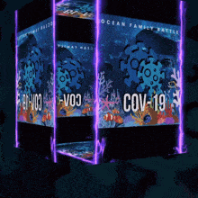 a cube that says ocean family battle on the front