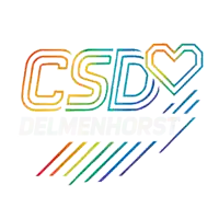 a logo for csd delmenhorst with a heart