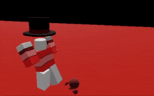 a roblox character wearing a top hat and holding a balloon