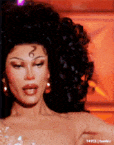 a close up of a drag queen 's face with the words t4yce tumblr in the lower right corner