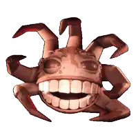 a cartoon character with horns and a big smile on his face