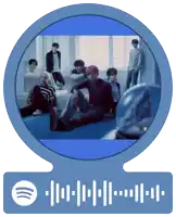 a spotify sticker with a picture of a group of people on it