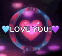a bubble with a heart and the words " love you "