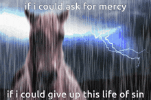 a picture of a horse with the words if i could ask for mercy if i could give up this life of sin below it