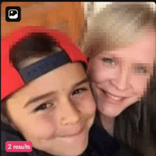 a blurry picture of a boy and a woman with the words " 2 results " at the bottom