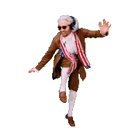 a man in a brown suit and scarf is dancing