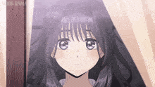 a close up of a girl 's face with the words hdds sama written on the bottom