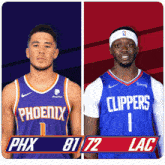 two basketball players one from phx and one from clippers