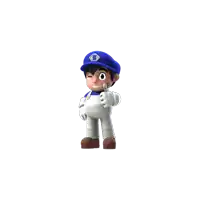 a cartoon character giving a thumbs up and wearing a blue hat
