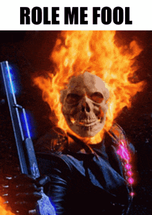 Flaming Skull Meme GIF - Flaming Skull Meme Role Me Fool GIFs