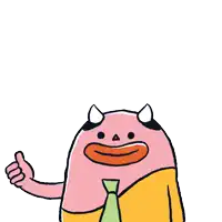 a cartoon character giving a middle finger to another character who is giving a thumbs up