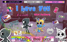 a poster that says ' i love you twink girl failure ' on it