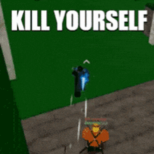 a screenshot of a video game with the words kill yourself