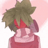 a drawing of a person with a leaf on their head and a heart in the background .