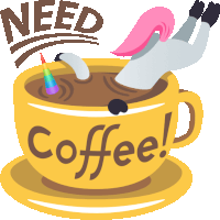 Need Coffee Unicorn Life Sticker - Need Coffee Unicorn Life Joypixels Stickers