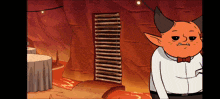 a cartoon of a devil in a bow tie