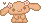 a pixel art drawing of a cow holding a gun